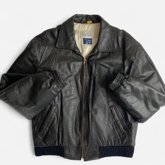 Vintage Other - SOLD black leather bomber jacketSOLD